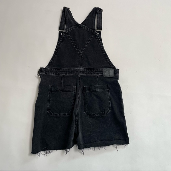 LEVI’S black denim cutoff shortalls with side zipper - Picture 10 of 10